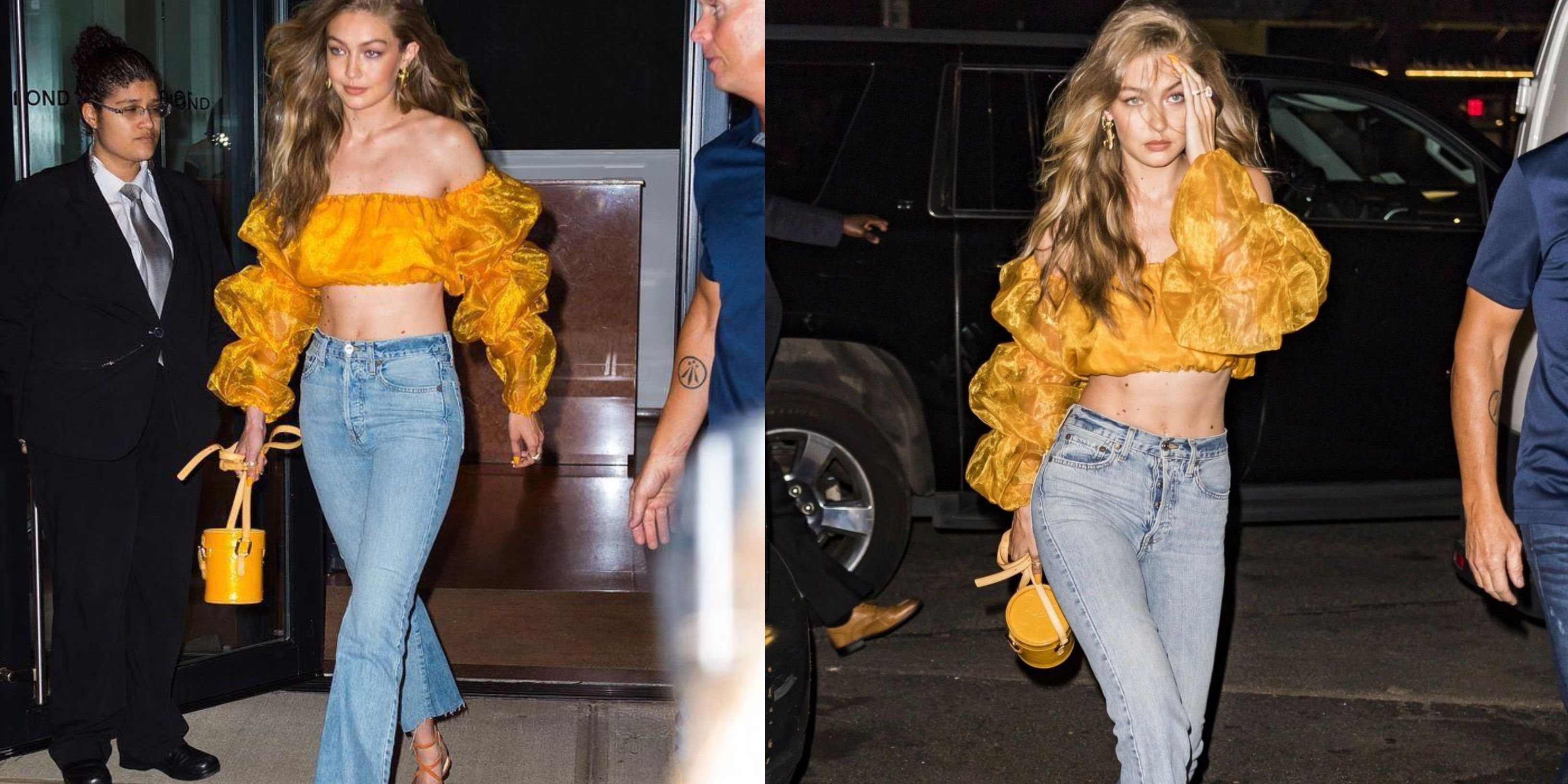 gigi hadid yellow crop top